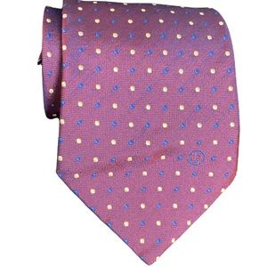 Dunhill Purple Polka Dot Iridescent Pure Silk Tie Made In UK
